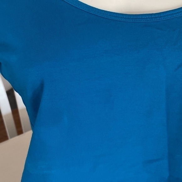 Victoria’s Secret Tee SHOP PEACOCK BLUE COTTON BLEND STRETCHABLE CROPPED Sz M - Picture 7 of 10